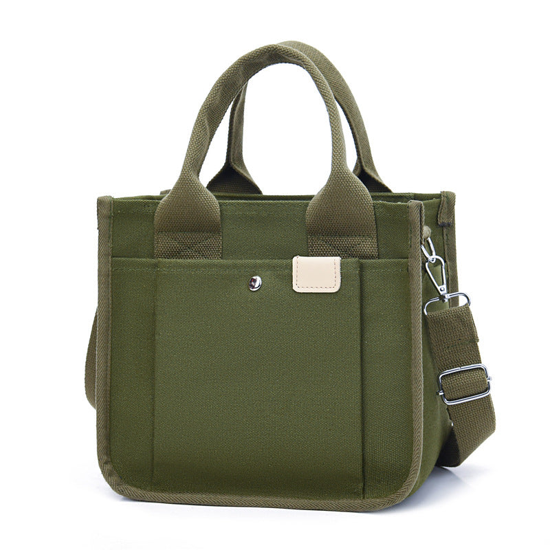 Women's Canvas Simple Artistic Portable Lunch Handbags