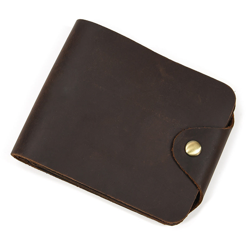 Men's Leather Crazy Horse Retro Long First Layer Cowhide Men's Wallet