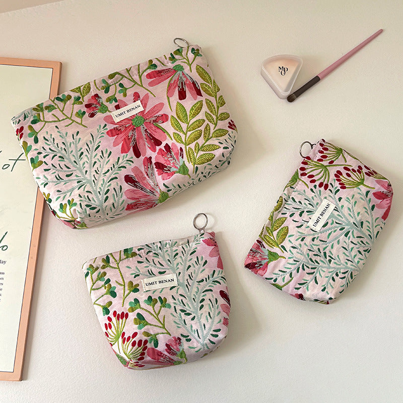 Slouchy Fashion Flower Storage Large Capacity Makeup Bag