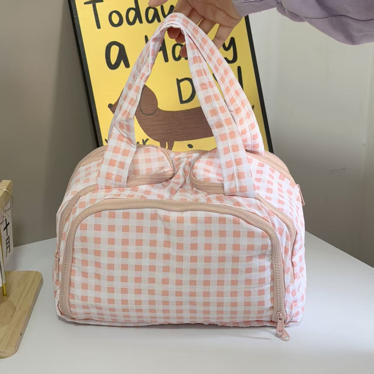 Simple Large Capacity Partition Layered Wash Portable Cosmetic Bags