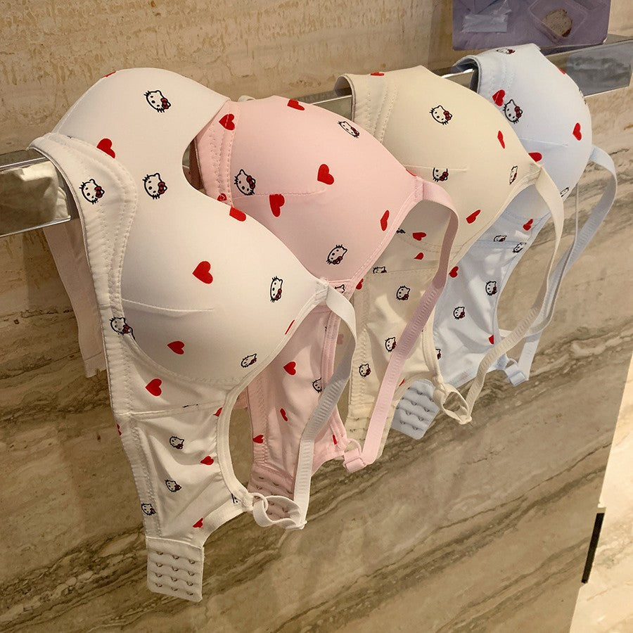 Women's Big Front Buckle Lifting Breast Holding Massage Palm Lingerie Sets