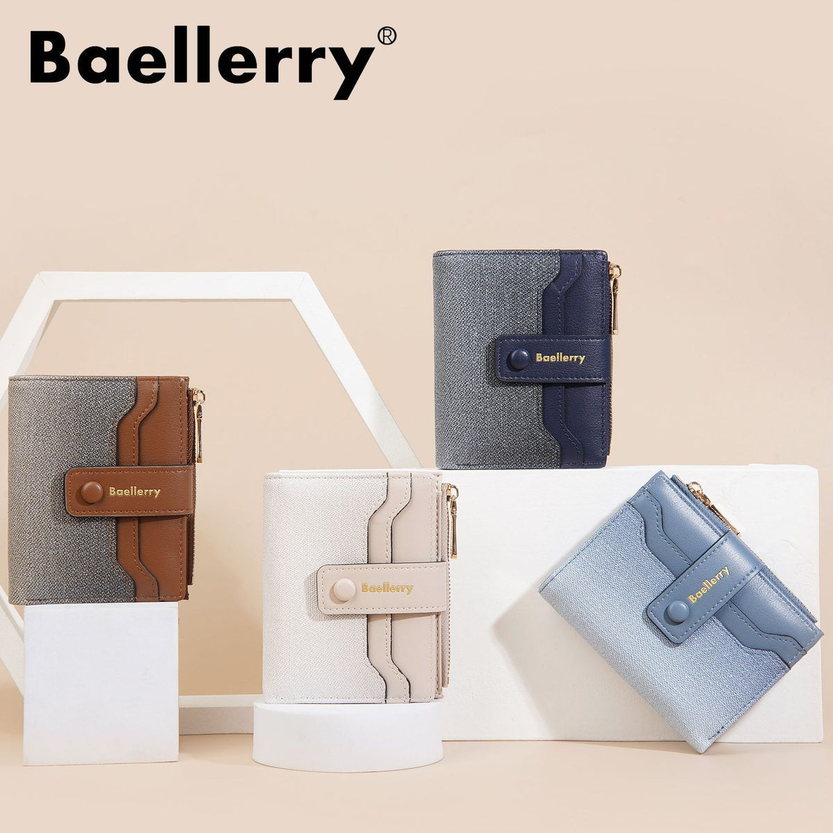 Women's High-grade Short Gradient Color Zipper Ladies Wallet