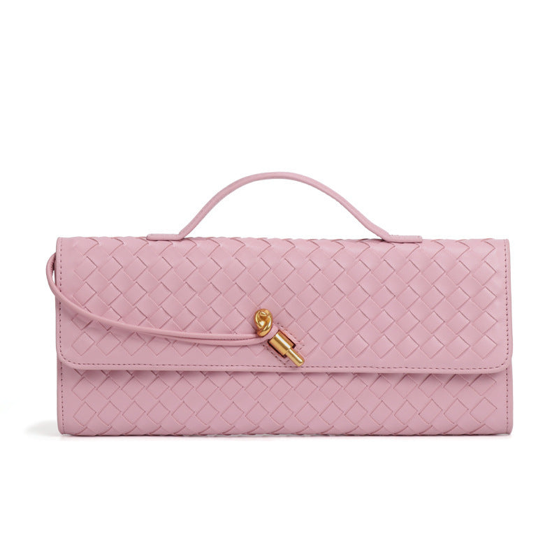 Women's Woven Baguette Fashion Horizontal Clutch Organ Bags