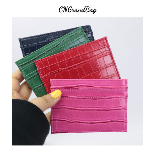 Women's Portable Bank Credit Cover Large Capacity Leather Change Card Holder