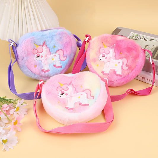 Korean Girly Cartoon Cute Plush Love Crossbody Bags