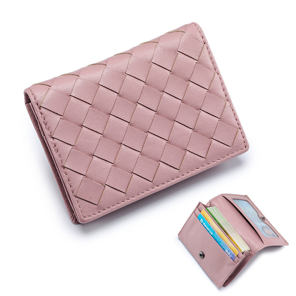 Men's Sheepskin Woven Document Classic Business Card Holder