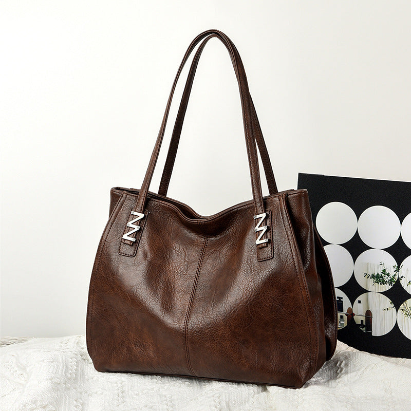 High Sense Soft Leather Mother Large Women's Shoulder Bag