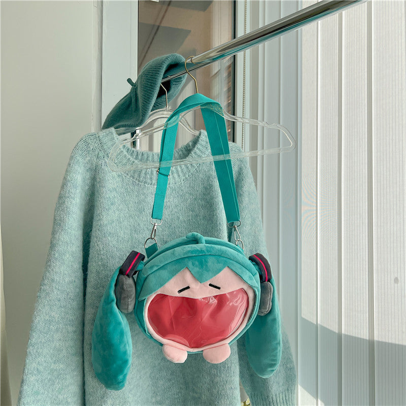 Two-dimensional Cute Little Cartoon Doll Transparent Crossbody Bags