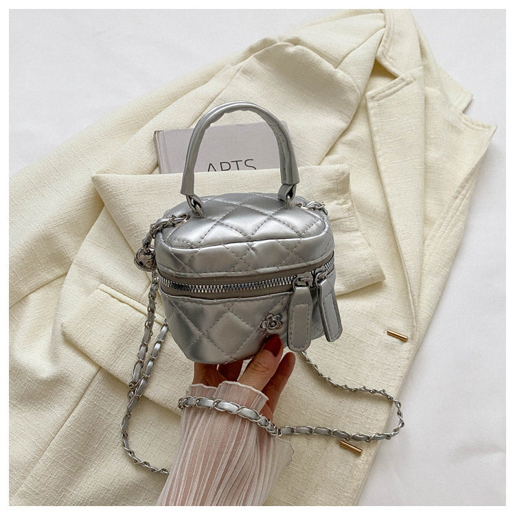 Women's Simple Rhombus Chain Portable Box Textured Bags