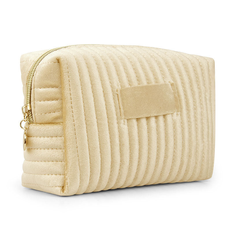 Striped Wash Veet Clutch Quilted Flannelette Bags