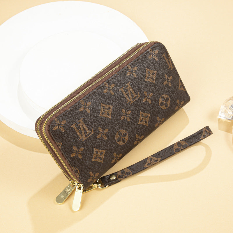 Women's Long Fashionable Printed Large Capacity Double Ladies Wallets