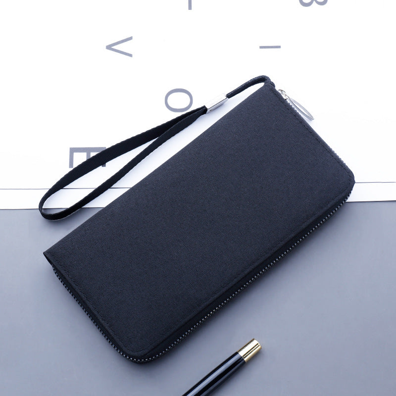 Men's Zipper Simple With Carrying Strap Oxford Cloth Men's Wallets