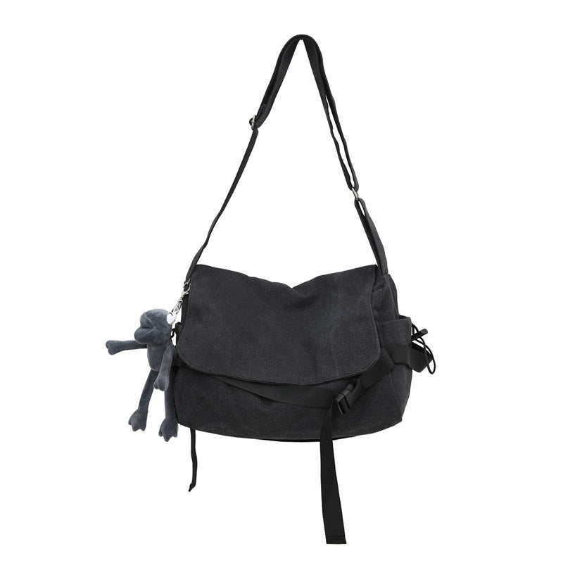 Men's Trendy College Canvas Versatile Retro Simple Women's Shoulder Bag