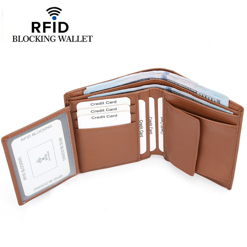 Men's Versatile Unique Leather Vertical Pocket Men's Wallets
