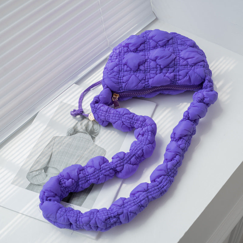 Pleated Cloud Niche Bubble Korean Style Down Shoulder Bags