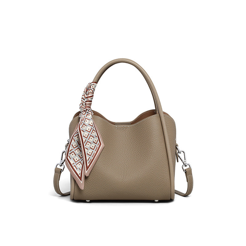 Women's Leather Large Capacity Portable Vegetable Basket Bags