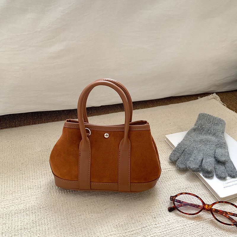 Durable Korean Suede Stitching Portable Design Bags
