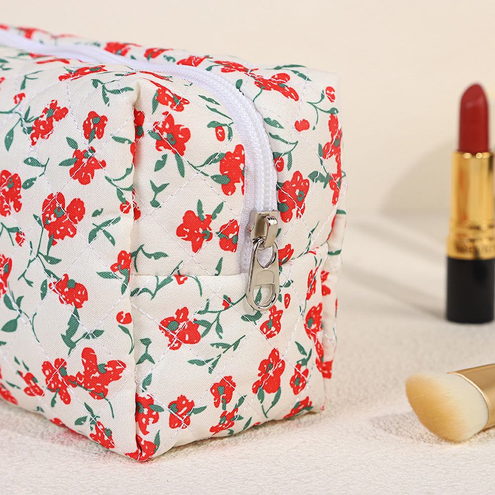Fresh Floral Cosmetics Storage Exquisite Portable Business Makeup Bag