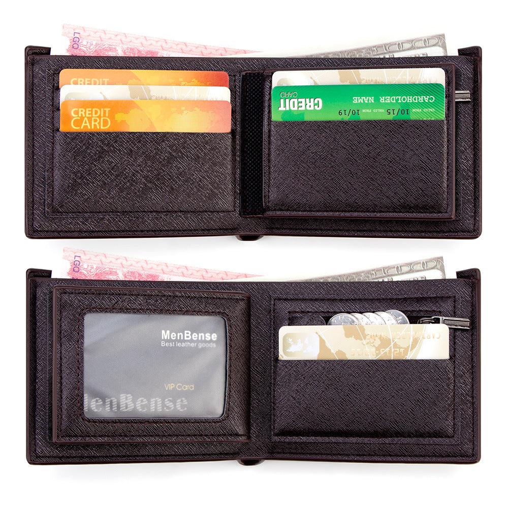 Men's Short Advanced Business Hinge Zipper Large Capacity Men's Wallet