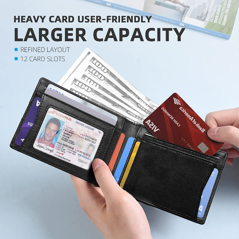 Men's Positioning Tracker Multiple Slots Swiping Bank Men's Wallets
