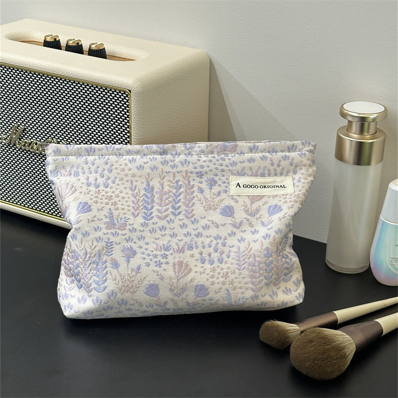 Women's High-grade Fresh Portable Liner Canvas Large Capacity Cosmetic Bags