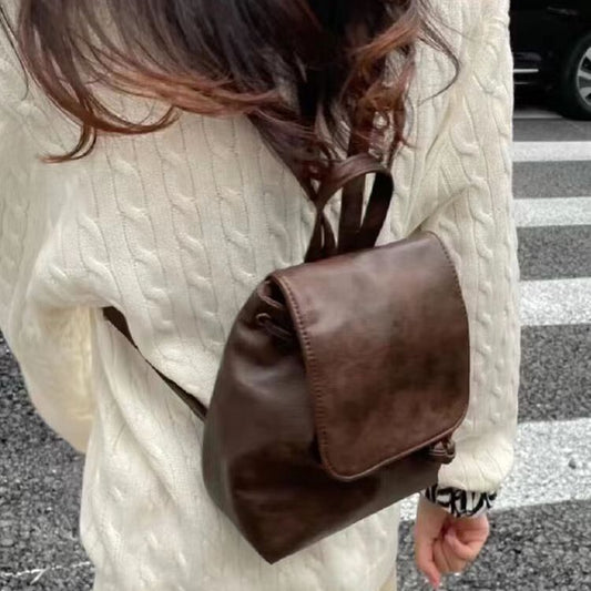 Stylish High-grade Retro American Brown Simple Backpacks