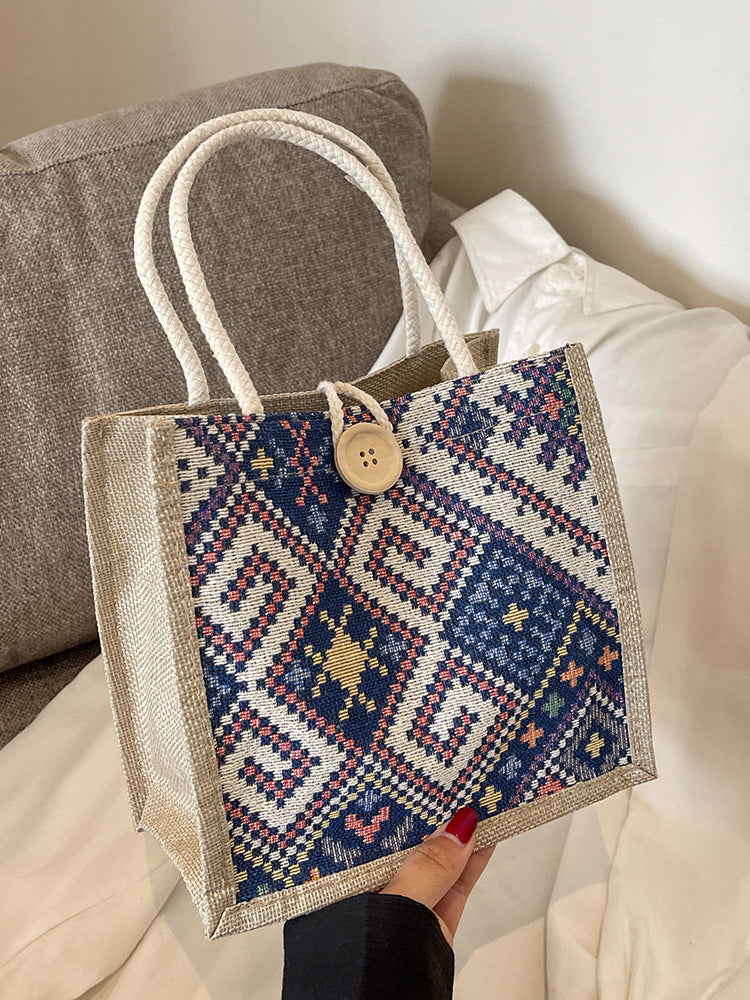 Women's Ethnic Style Canvas Summer Fashion Out Handbags