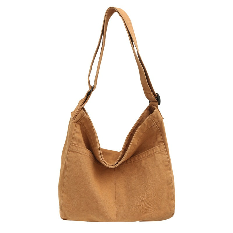 Washed Canvas Simple Retro Female College Bags