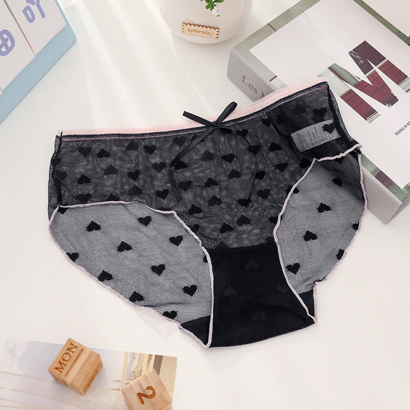 Women's Lace Cotton Crotch Comfortable Sexy Mid Panties