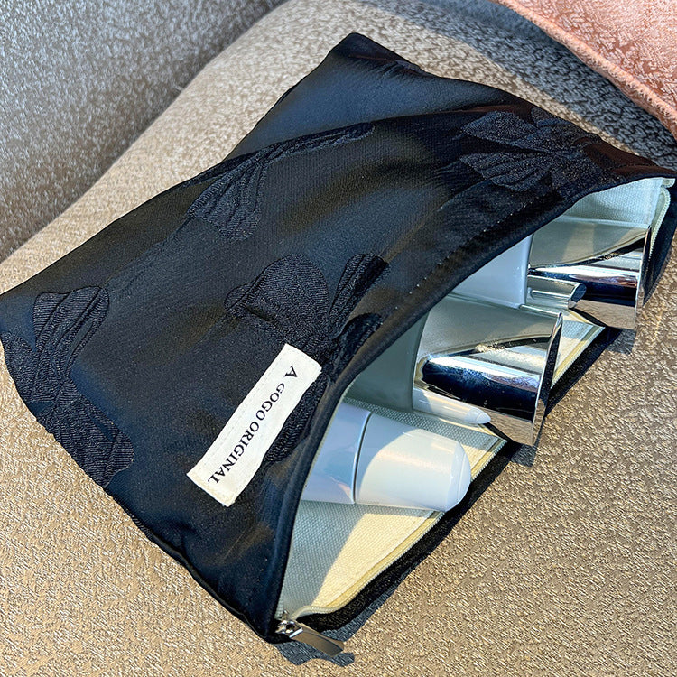 Noble Dark Pattern Bow Princess High Cold Cosmetic Bags