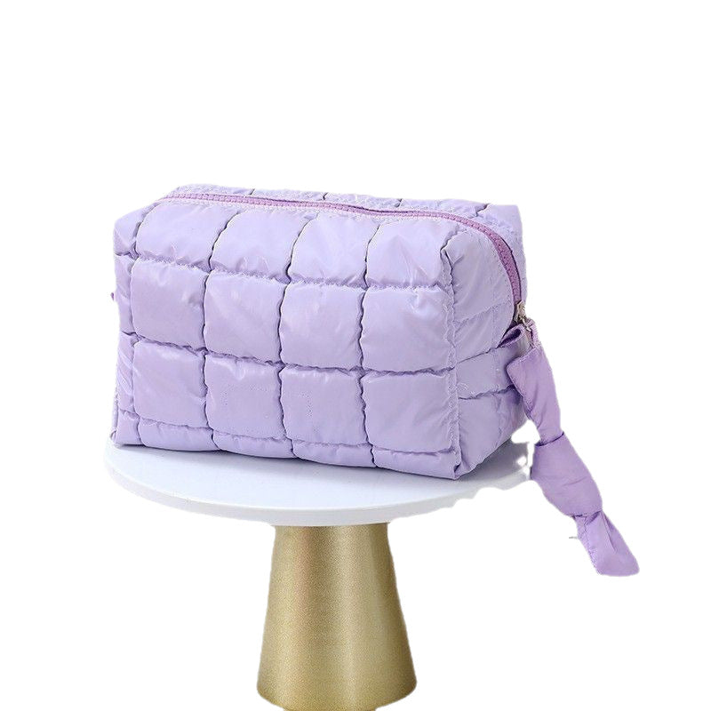 Embroidered White Storage Space Cotton Jacket Makeup Bag