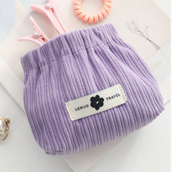 Fashion Portable Corduroy Storage Large Capacity Cosmetic Bags