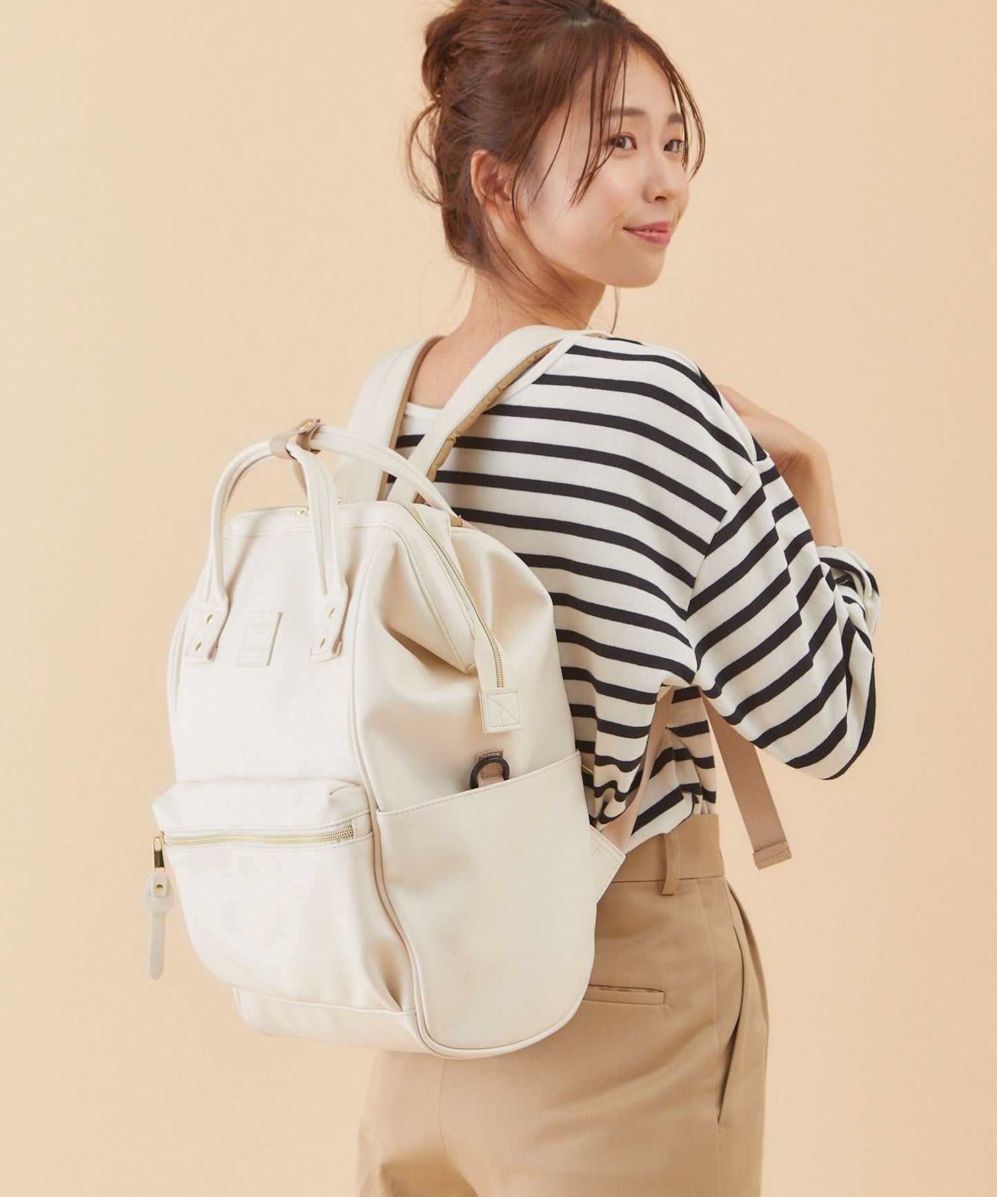 Durable Charming Leather Female Vintage Large Backpacks
