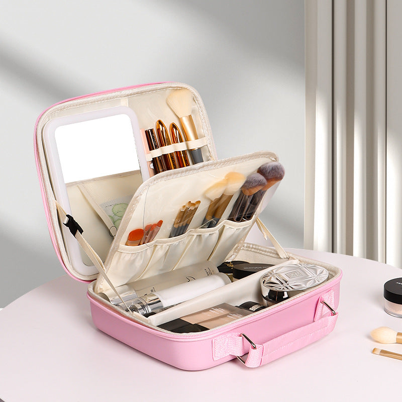 Women's Mirror Portable Versatile Large Capacity Storage Bags