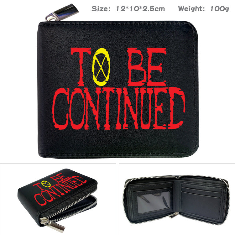Peripheral Zipper One Piece Printed Fold Men's Wallets