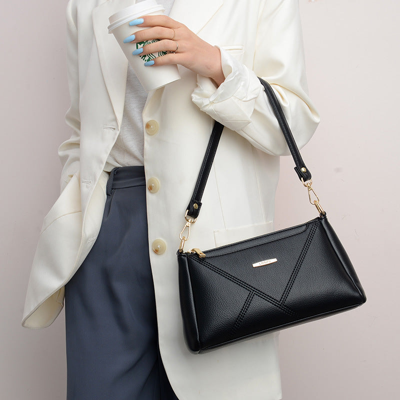 Women's Fashion Underarm Commute Texture Soft Leather Bags