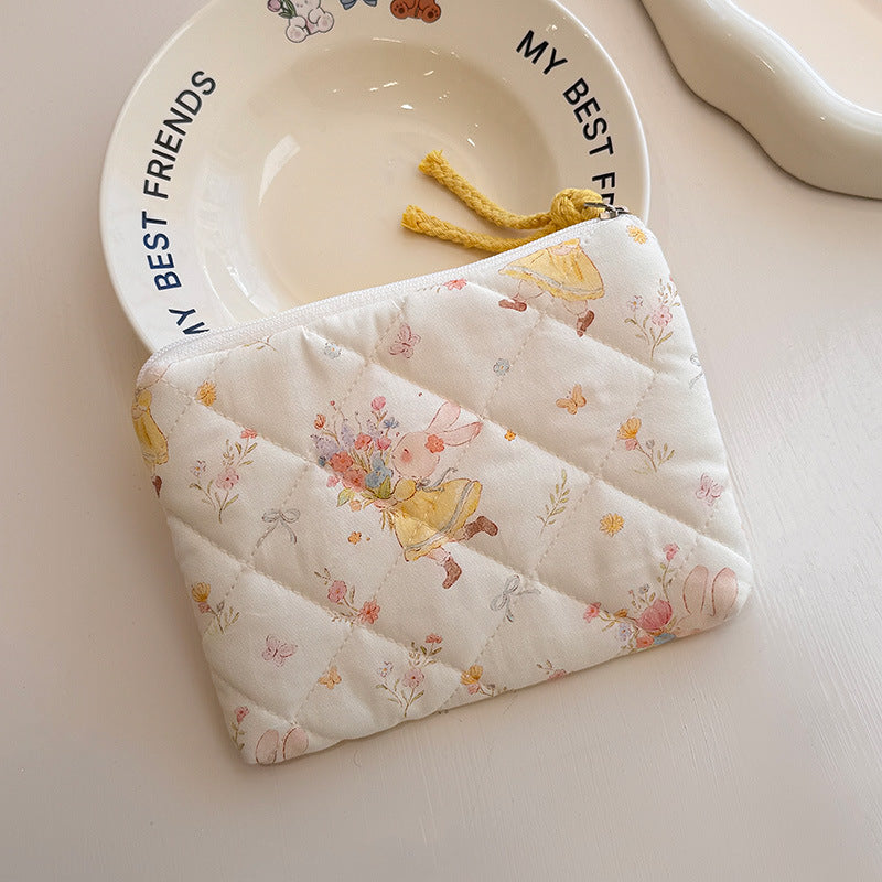 Women's Printed Quilted Weekend Artistic Sanitary Napkin Cotton Bags