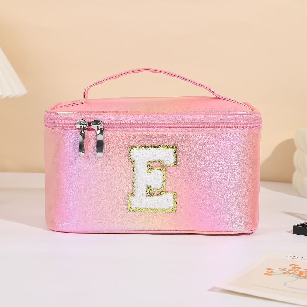 Women's Embroidered Lettered Make-up Three-dimensional Large Capacity Storage Portable Makeup Bag