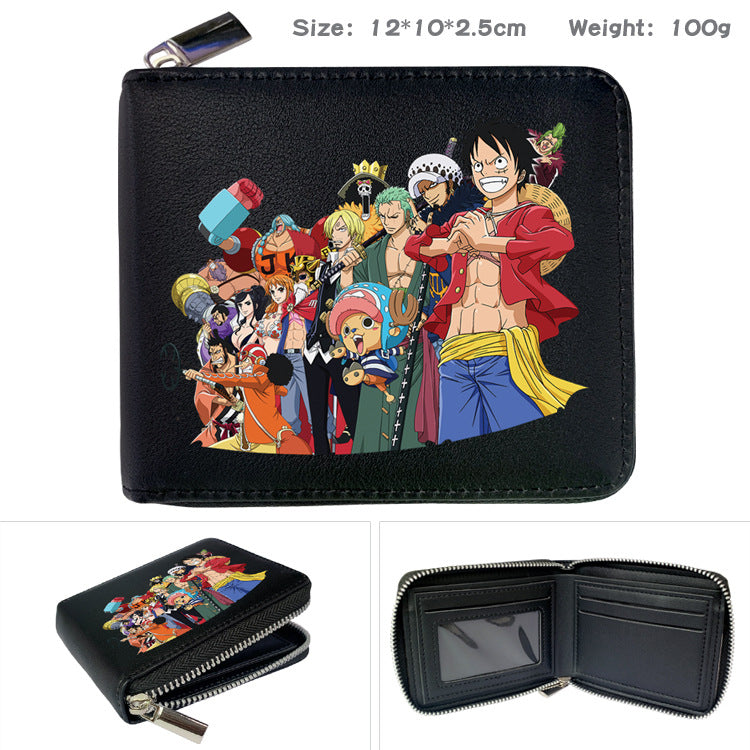 Peripheral Zipper One Piece Printed Fold Men's Wallets