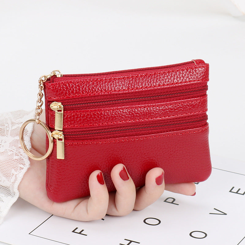 Women's Leather Tactile Feel License Soft Coin Purses