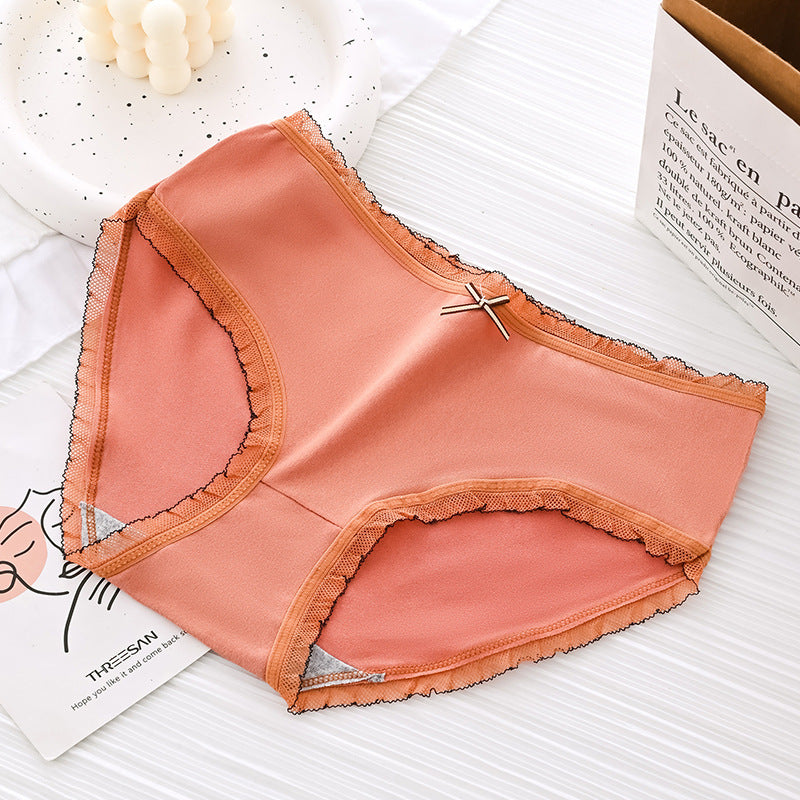 Women's Mid Waist Breathable Underwear Cute Sweet Panties
