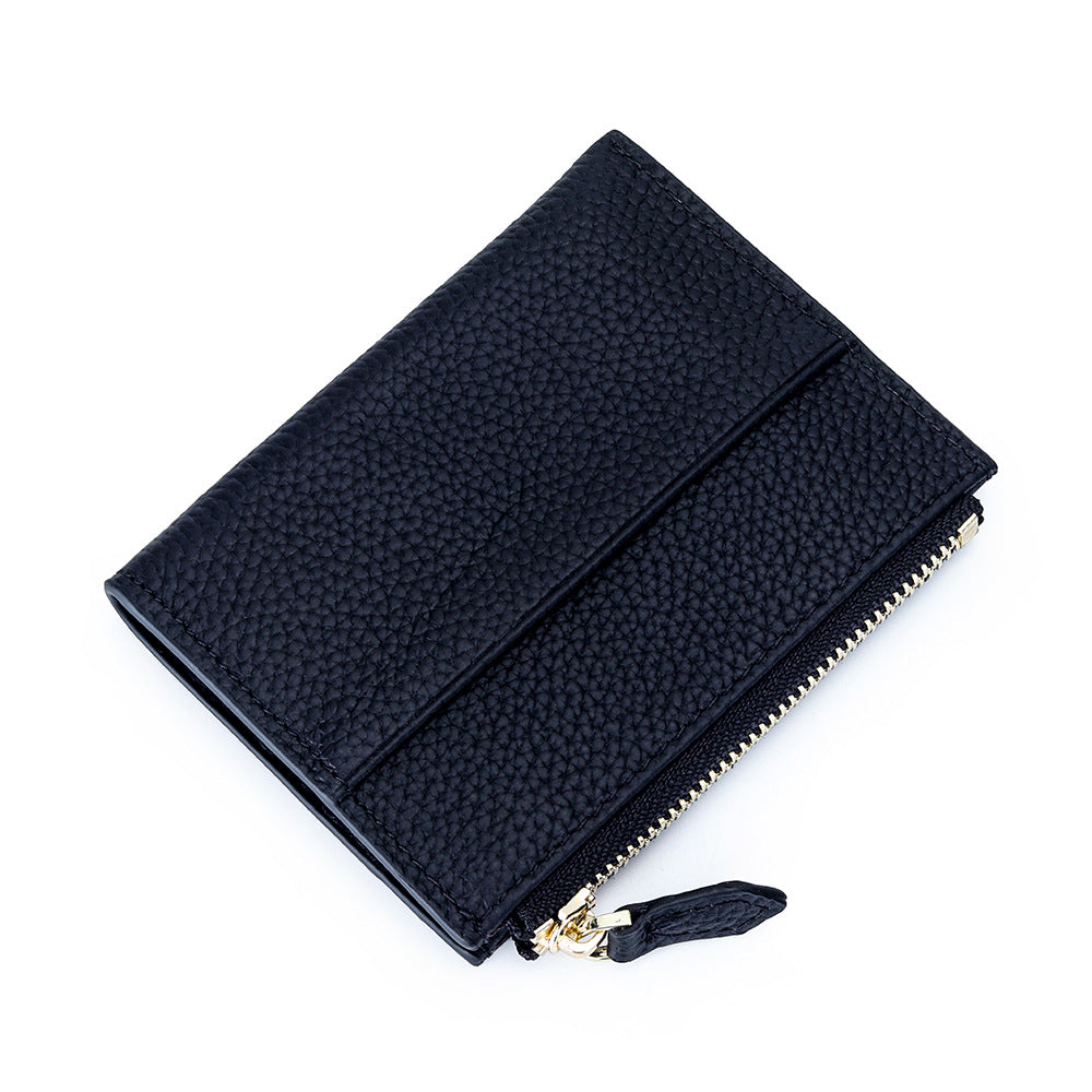 Women's Genuine Leather Fashion Mini Cowhide Certificate Ladies Wallet