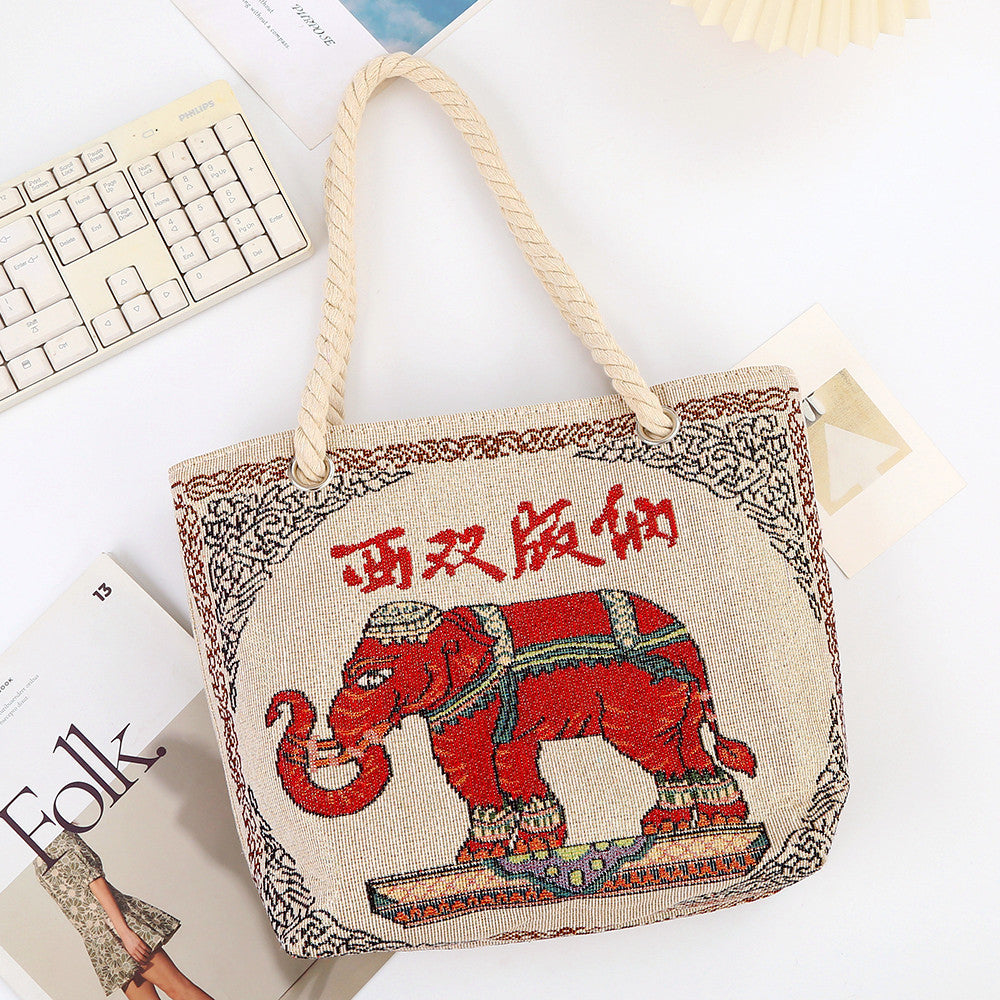 Women's Style Medium Canvas Large Double Sided Shoulder Bags