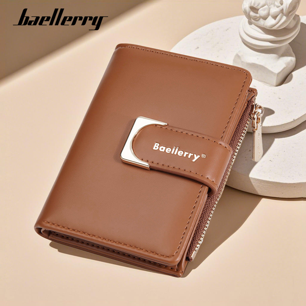 Women's Short Niche Zipper Two-fold Fashion Purses
