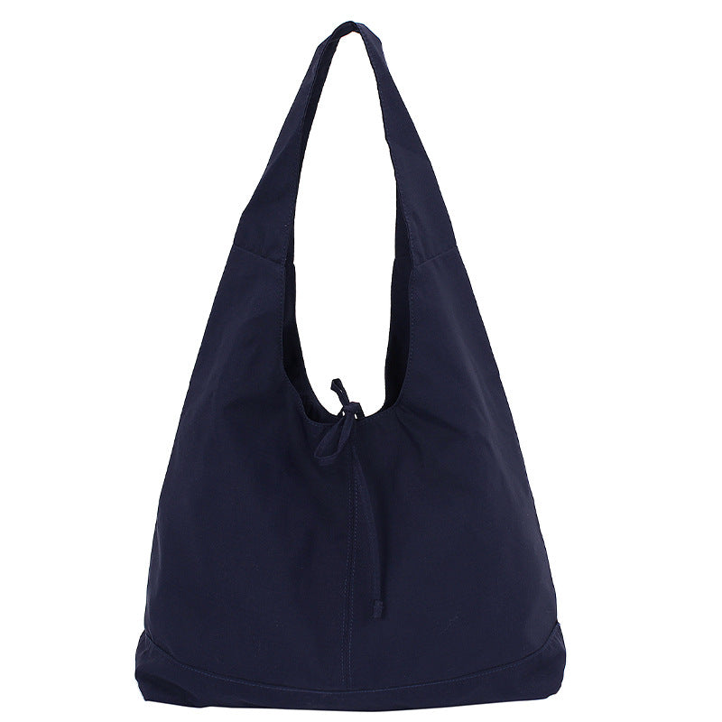Capacity Simple Plain Bow Canvas Idle Style Commuter Tote Bags