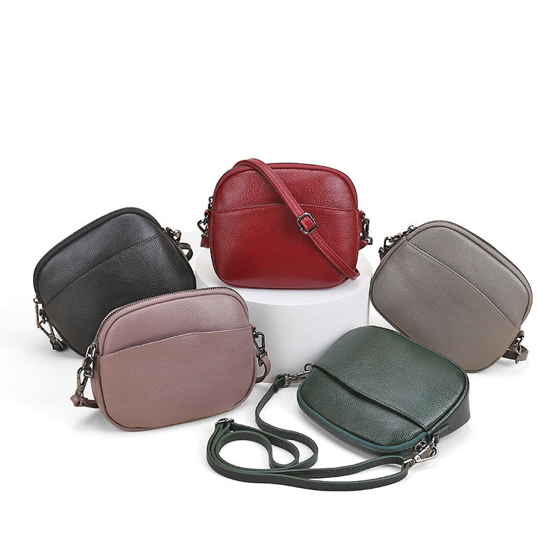 Women's Layer Cowhide Simple Large Capacity Fashion Bags