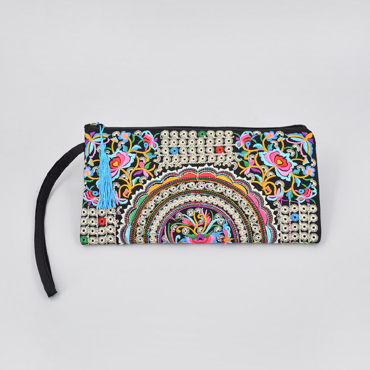 Ethnic Style Embroidered Long Retro Dinner Handbags