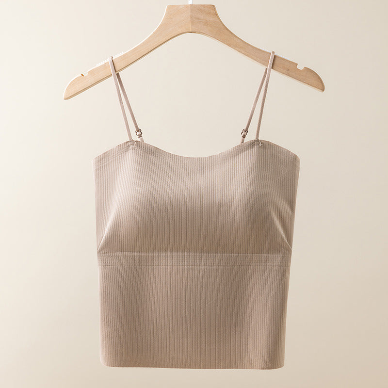 Women's Ice Back One-piece Cup Camisole Shirt Tanks Camis