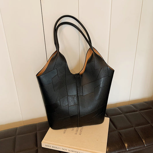 Women's Large Capacity Stitching Korean Commute One Shoulder Bags