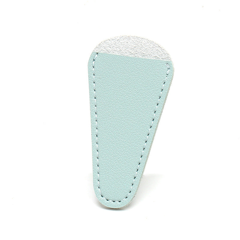 Portable Eyebrow Trimming Scissors Protective Leather Card Holder